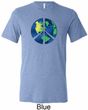 Blue Earth Peace Mens Tri Blend Crewneck Shirt