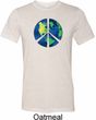 Blue Earth Peace Mens Tri Blend Crewneck Shirt