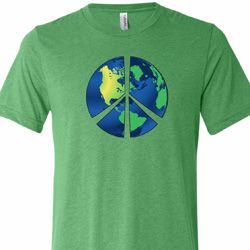 Blue Earth Peace Mens Tri Blend Crewneck Shirt