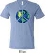 Blue Earth Peace Mens Tri Blend V-neck Shirt