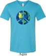 Blue Earth Peace Mens Tri Blend V-neck Shirt