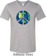 Blue Earth Peace Mens Tri Blend V-neck Shirt