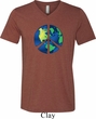 Blue Earth Peace Mens Tri Blend V-neck Shirt