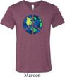 Blue Earth Peace Mens Tri Blend V-neck Shirt