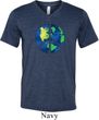 Blue Earth Peace Mens Tri Blend V-neck Shirt