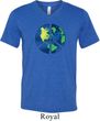 Blue Earth Peace Mens Tri Blend V-neck Shirt