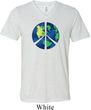 Blue Earth Peace Mens Tri Blend V-neck Shirt