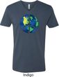 Blue Earth Peace Mens V-Neck Shirt