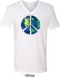 Blue Earth Peace Mens V-Neck Shirt