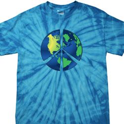 Blue Earth Peace Spider Tie Dye Shirt