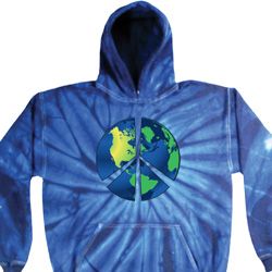 Blue Earth Peace Tie Dye Hoodie