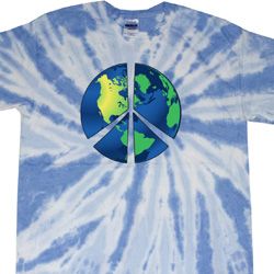 Blue Earth Peace Twist Tie Dye Shirt