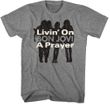 Bon Jovi Livin on a Prayer Adult Heather Gray Tee Shirt