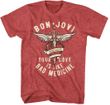 Bon Jovi Bad Medicine Adult Red Heather Tee Shirt