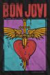 Bon Jovi Heart and Dagger Adult Tee Shirt - Black