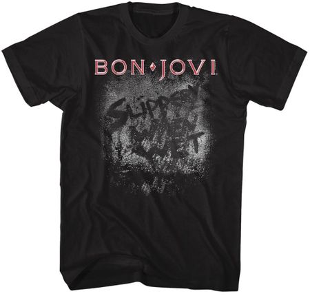 Bon Jovi More Slippery When Wet Adult Tshirt - Black