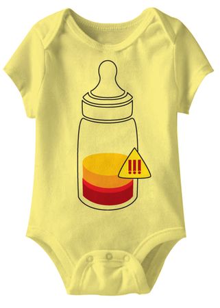 Bottle Recharge Me Funny Baby Romper Yellow Infant Babies Creeper