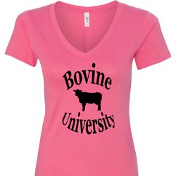 Bovine University Ladies V-Neck Shirt