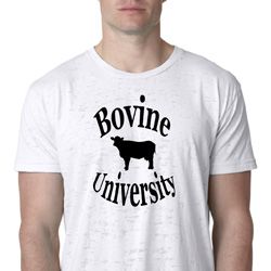 Bovine University Mens Burnout Shirt, White