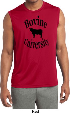 Bovine University Mens Sleeveless Moisture Wicking Shirt