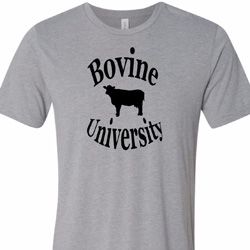 Bovine University Mens Tri Blend Crewneck Shirt