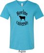 Bovine University Mens Tri Blend V-neck Shirt