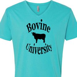 Bovine University Mens V-Neck Shirt