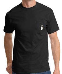 Bowling Pin T-shirt - Single Pin - Mens Pocket Tee