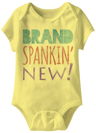 Brand Spankin New Funny Baby Romper Yellow Infant Babies Creeper