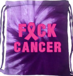Breast Cancer Awareness Bag F*CK Cancer Tie Dye Bag