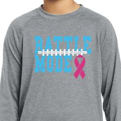 Breast Cancer Awareness Battle Mode Kids Dry Wicking Long Sleeve Shirt
