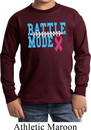 Breast Cancer Awareness Battle Mode Kids Long Sleeve Shirt