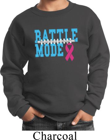 Breast Cancer Awareness Battle Mode Kids Sweat Shirt