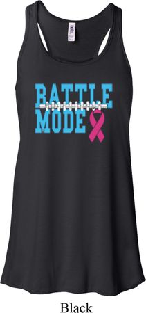 Breast Cancer Awareness Battle Mode Ladies Flowy Racerback Tanktop