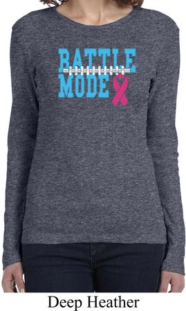 Breast Cancer Awareness Battle Mode Ladies Long Sleeve Shirt
