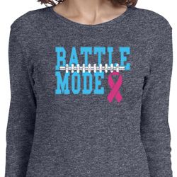 Breast Cancer Awareness Battle Mode Ladies Long Sleeve Shirt
