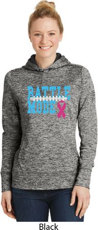Breast Cancer Awareness Battle Mode Ladies Moisture Wicking Hoodie