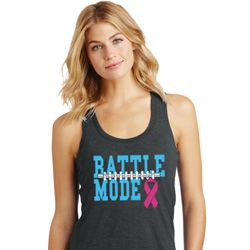 Breast Cancer Awareness Battle Mode Ladies Racerback Tank Top