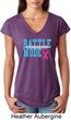 Breast Cancer Awareness Battle Mode Ladies Tri Blend V-Neck Shirt