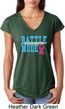 Breast Cancer Awareness Battle Mode Ladies Tri Blend V-Neck Shirt