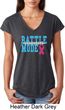 Breast Cancer Awareness Battle Mode Ladies Tri Blend V-Neck Shirt