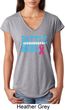 Breast Cancer Awareness Battle Mode Ladies Tri Blend V-Neck Shirt