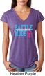 Breast Cancer Awareness Battle Mode Ladies Tri Blend V-Neck Shirt