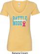 Breast Cancer Awareness Battle Mode Ladies V-Neck Shirt