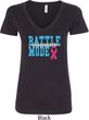 Breast Cancer Awareness Battle Mode Ladies V-Neck Shirt