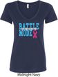 Breast Cancer Awareness Battle Mode Ladies V-Neck Shirt