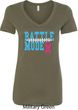 Breast Cancer Awareness Battle Mode Ladies V-Neck Shirt