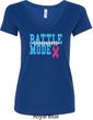 Breast Cancer Awareness Battle Mode Ladies V-Neck Shirt