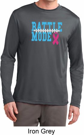 Breast Cancer Awareness Battle Mode Mens Dry Wicking Long Sleeve Shirt