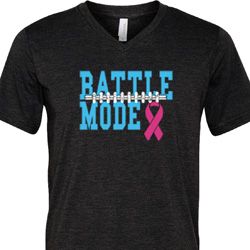 Breast Cancer Awareness Battle Mode Mens Tri Blend V-neck Shirt